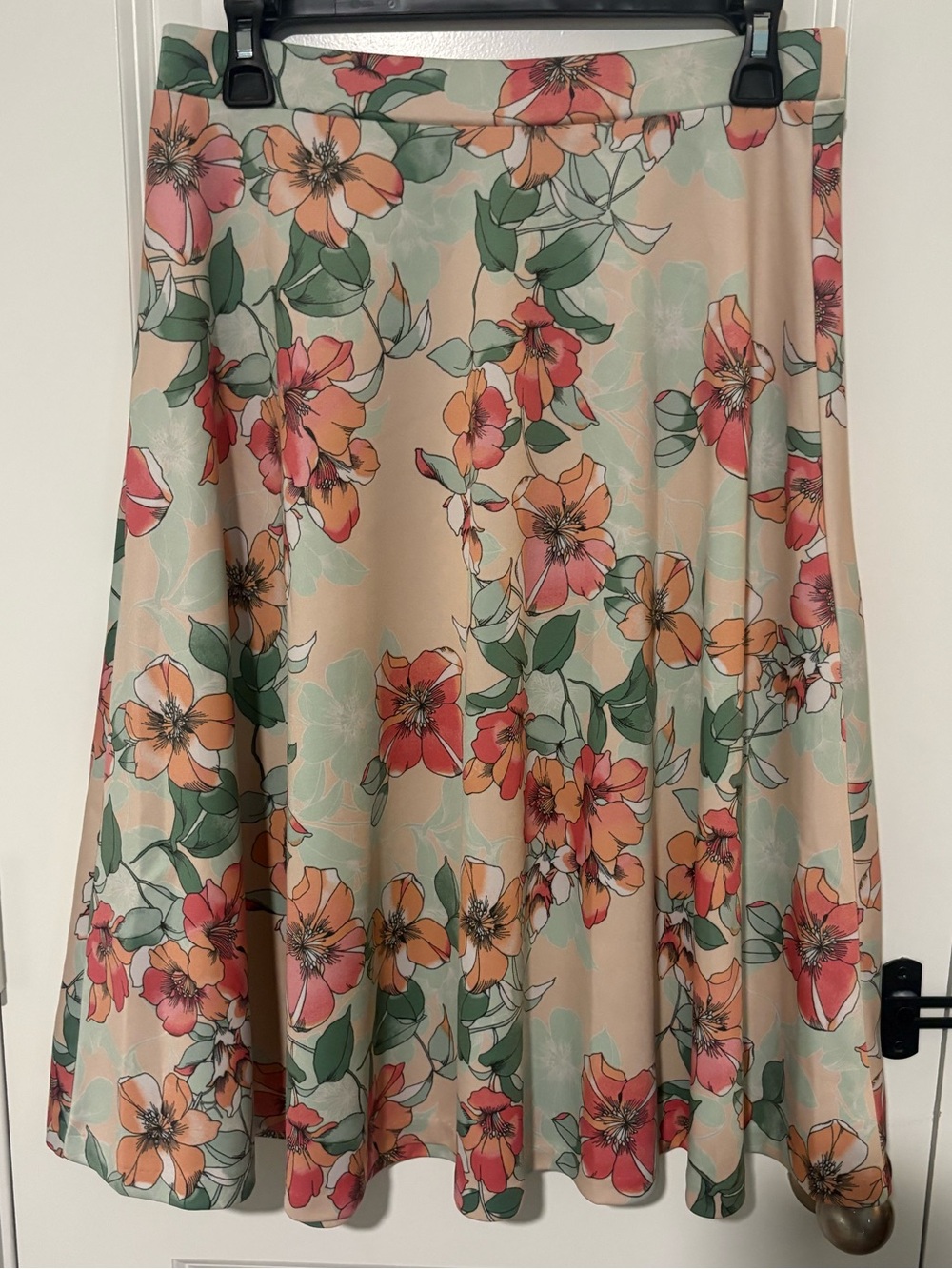 Roz & Ali Pastel Floral A-Line Stretch Skirt Size Small